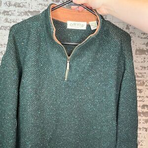 Orvis | mens wool blend quarter zip knitted sweater